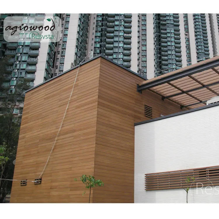 
Foshan Supplier Resysta Waterproof Cladding Wood Wall Panels Curtain Walls Outdoor Cladding 1.5g/cm3 168*13mm Agiowood Intertek 