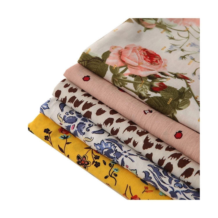 Hot selling product excellent breathability and wicking viscose printed satin fabric 100% viscose rayon plain