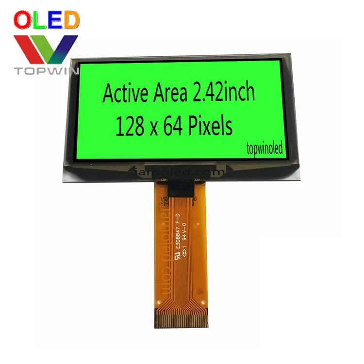 Professional manufacture of 2.42 inch parallel port SPI I2C yellow 24 pin OLED display