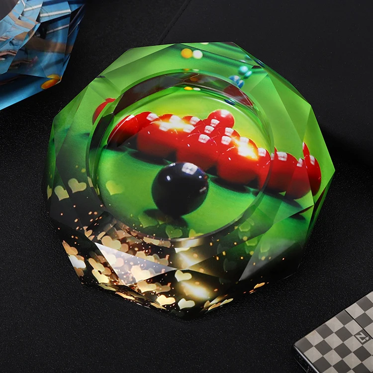 Wholesale Factory Directly Customization Images Octagon Luxury Glass Crystal Ashtray