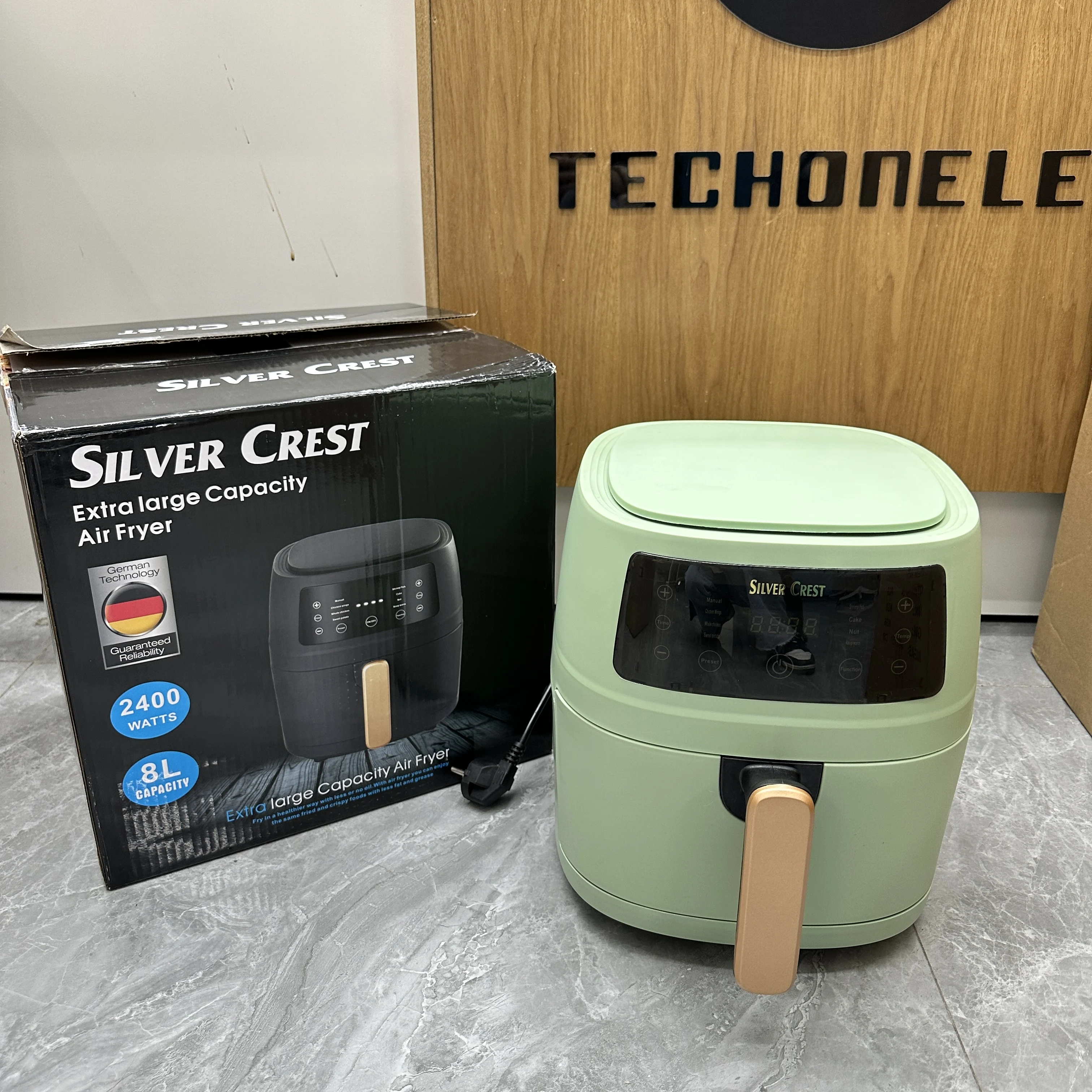 Silver Crest 8L Electric Smart Air Fryer Oven Customized Stainless Steel Digital Control Hot Sale for Home Use