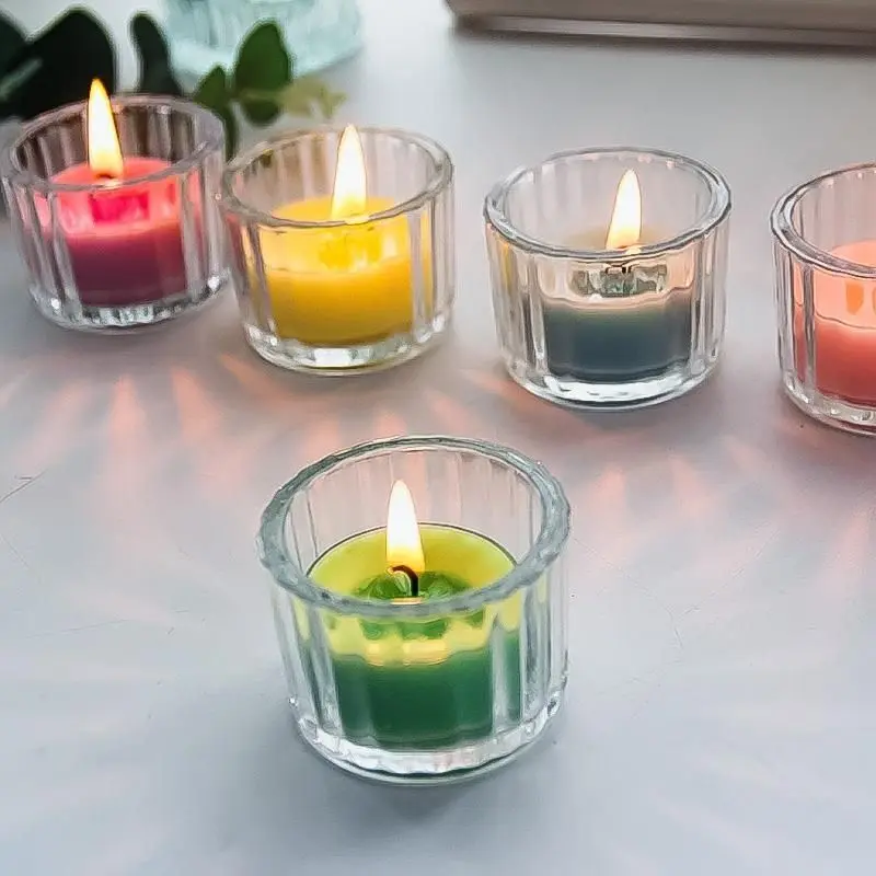Bulk Luxury Clear Glass Jar for Candles Decorative Empty Candle Container Heat Resistant Glass Candle Vessel for Home Decor