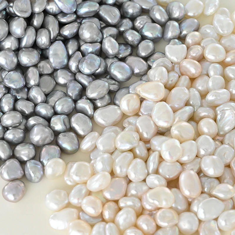 wholesale high quality natural thick keshi pearl,good luster,clean surface,white and grey color available
