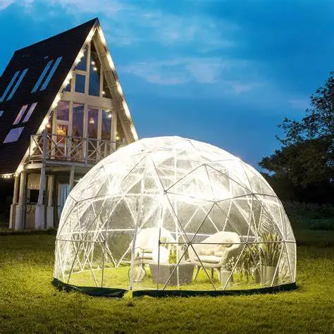 Luxury Waterproof PVC Wedding Party Tent Outdoor Yurt Camping Dome Igloo House Clear Glamping Hotel Resort Geodesic Dome Tent