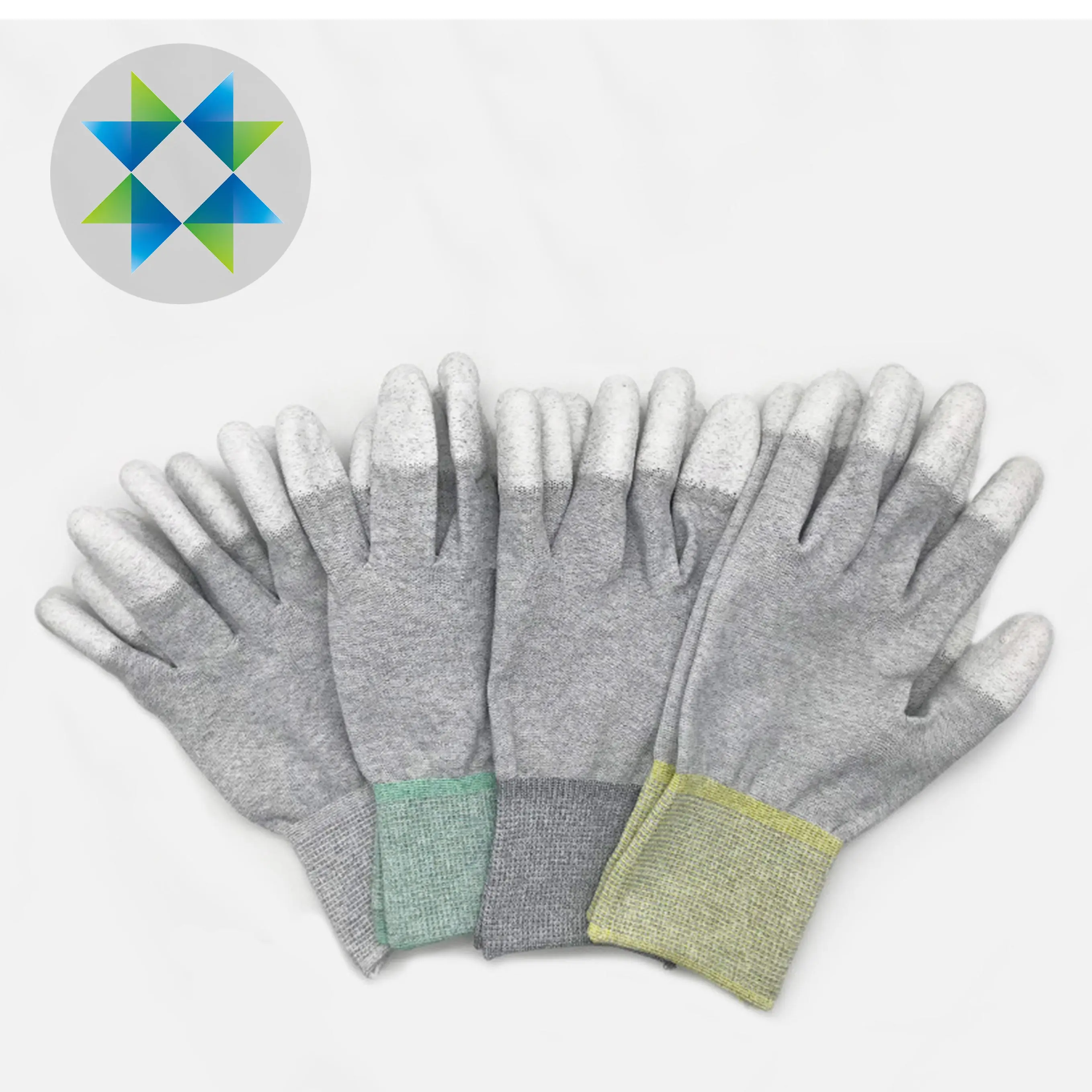 SKPURE carbon fiber antistatic material pu nitrile coated palm fit finger top fit Cleanroom glove ESD glove