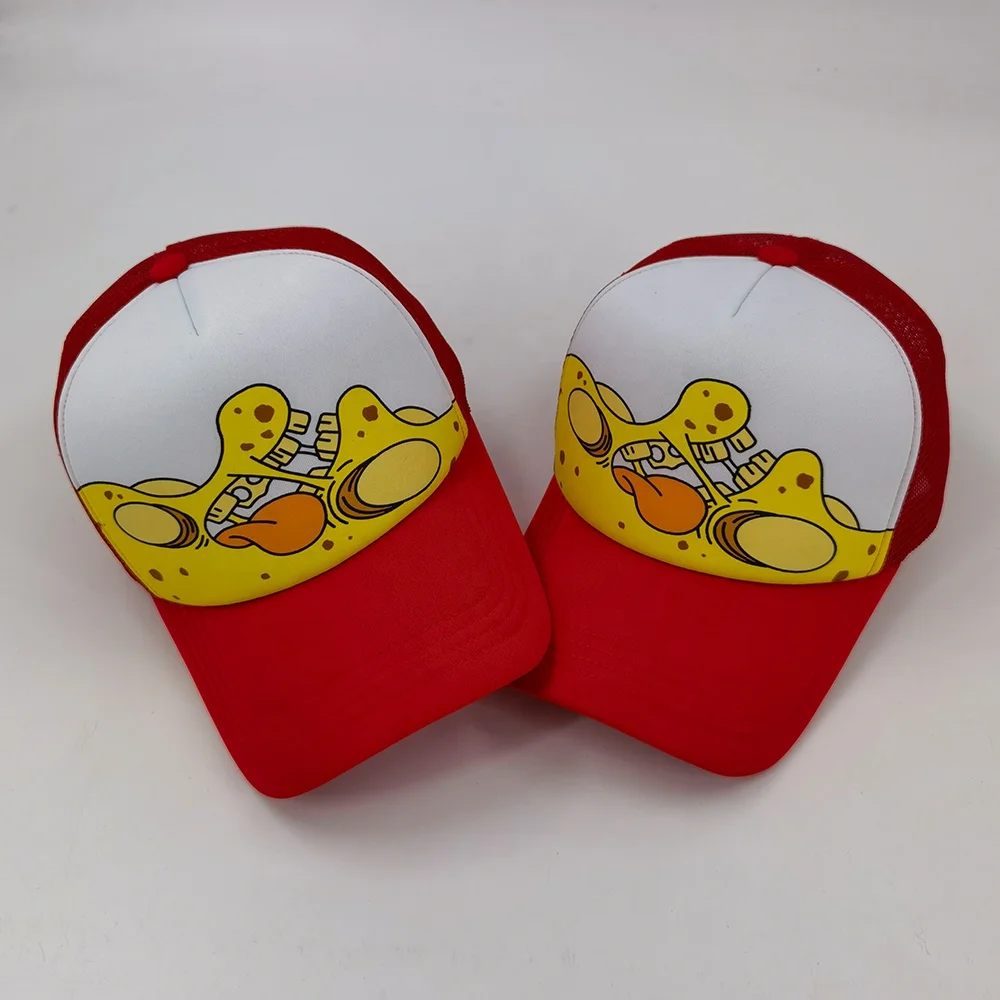 Factory Custom Logo Embroidered Screen Sublimation Print 5 Panel 3d Puff Printing Mesh screen printing Trucker Hat cap