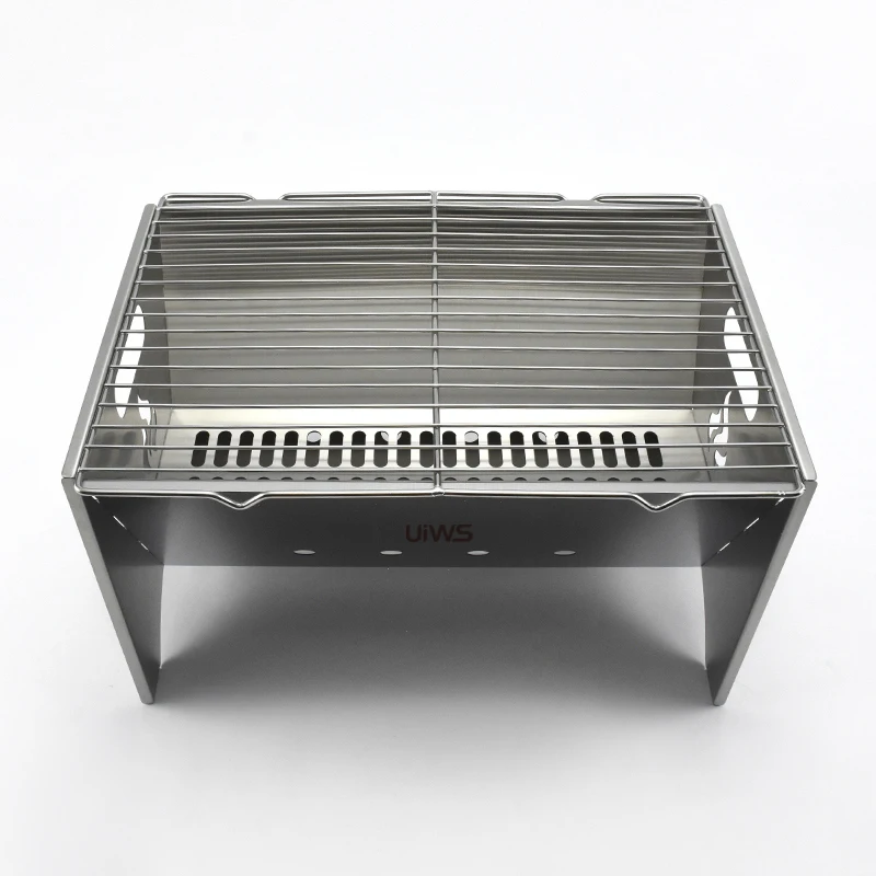 Removable outdoor picnic stainless steel charcoal bbq grill square large capacity charcoal barbecue grill