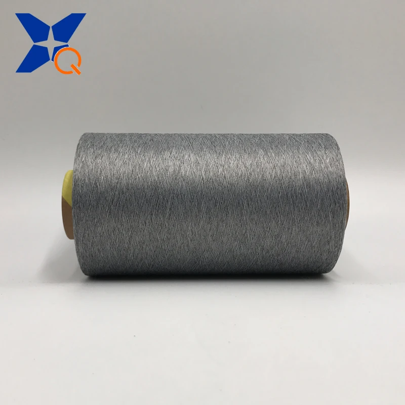black 20D/3F carbon inside nylon(outer ring type)to wrap Ne21/1ply combed cotton grey ring spun yarn by  both S+Z direction