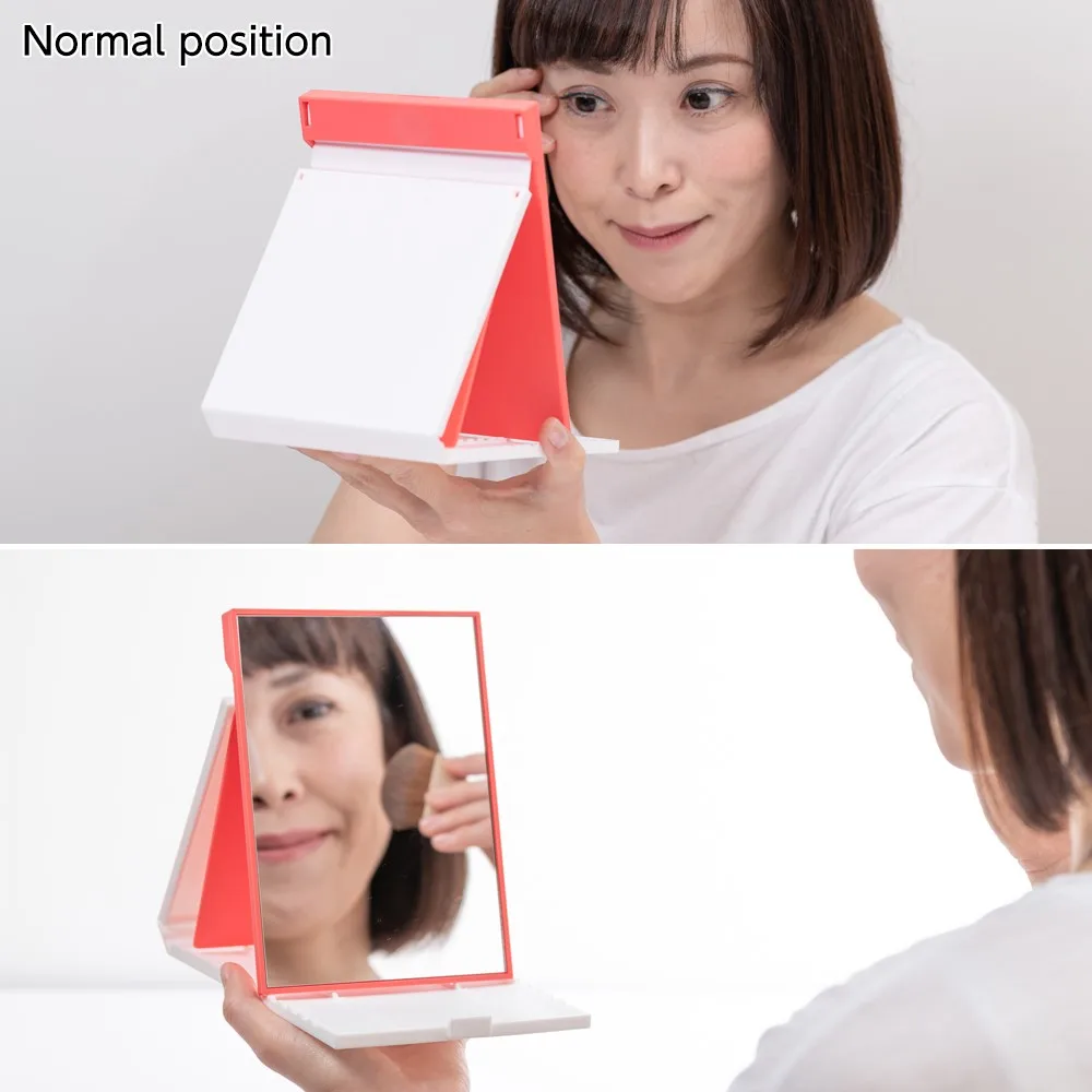Japanese style portable vanity table mirror for reflecting pure colors
