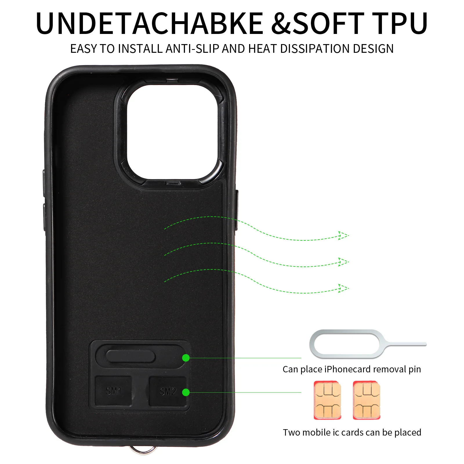 Shockproof Wallet Case with Card Holder Slots Ring Wricst Strap PU Leather case for iPhone 15