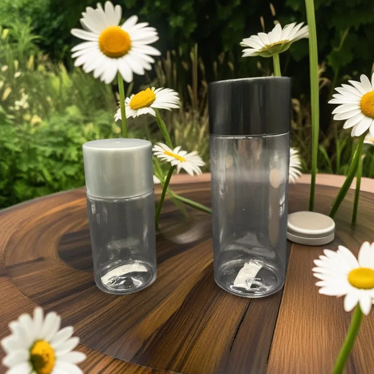 180ml  230ml Long Slim Clear Cylinder Shape Wide Mouth Bottle 6 oz 7oz Plastic Bottle With Wide Mouth PET Bottle With Cap