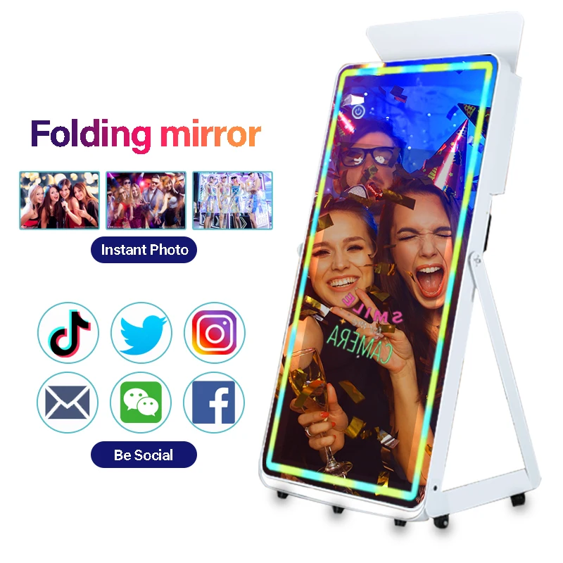 wedding magic portable party portable image 3d magic selfie beauty mirror air photo booth kiosk touch screen