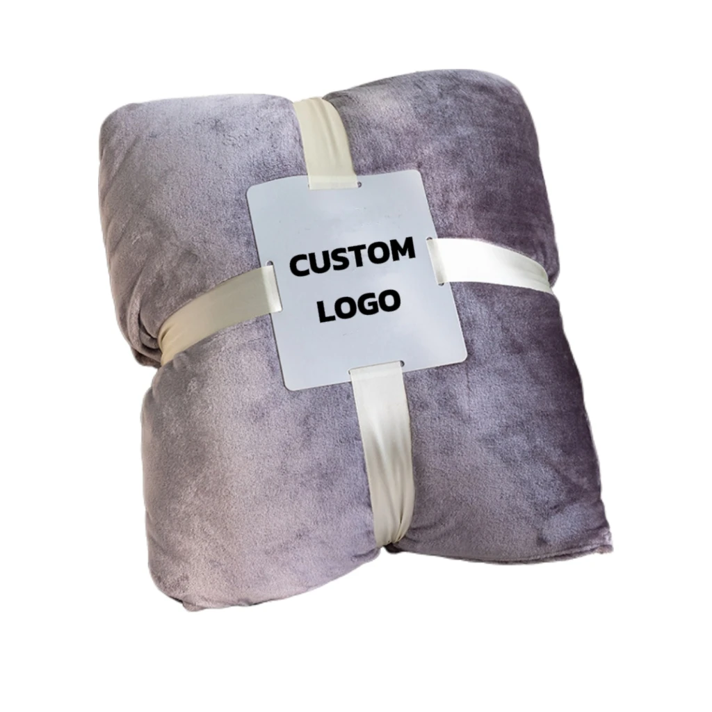 Fleece Throw Blanket Custom Printed Fabric Solid Flannel Warm and Cozy Soft Fuzzy Plush Plaid 100% Polyester Adults Knitted