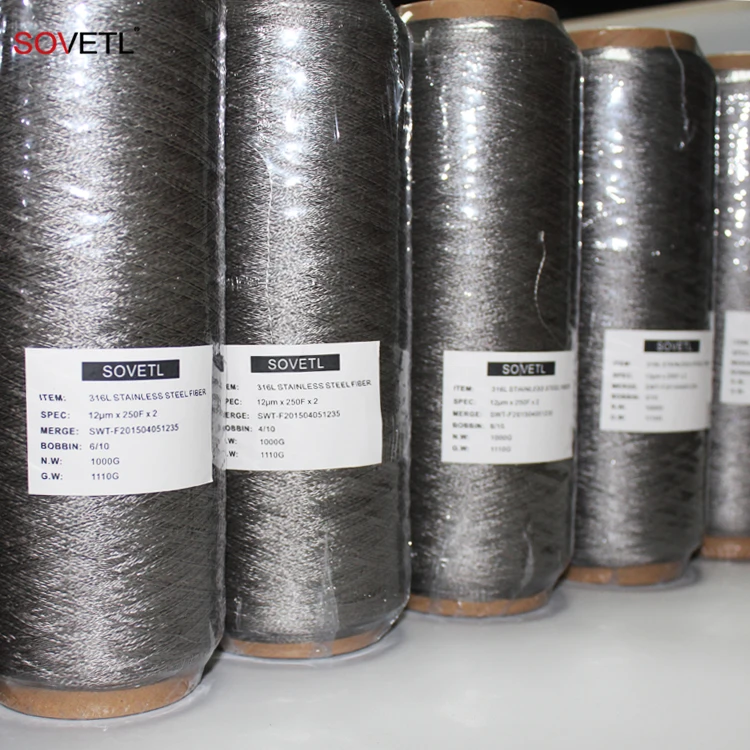 Stainless steel Conductive sewing thread High temperature resistance 316L Stainless steel sewing thread
