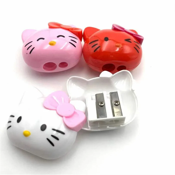 Indonesia New products Custom office school pretty stationery portable Kawaii cat shaped plastic sharpener for pencil school