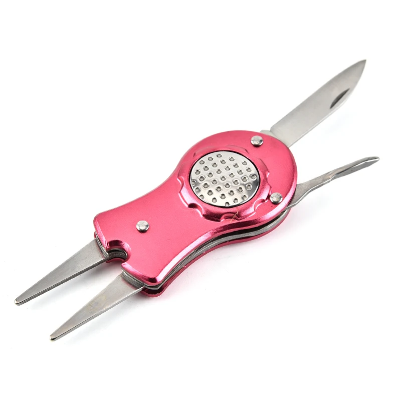 Best Selling Stainless Steel Switchblade Custom Magnetic Golf Ball Marker Golf Divot Tool