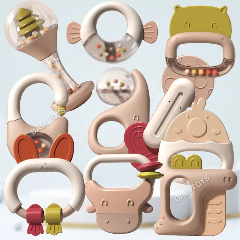 DADI OEM&ODM Early Learning Musical Toy Set Infant Grab Shake Rattle Sensory Teether Toddlers Chewing Teething Toys Baby Rattles