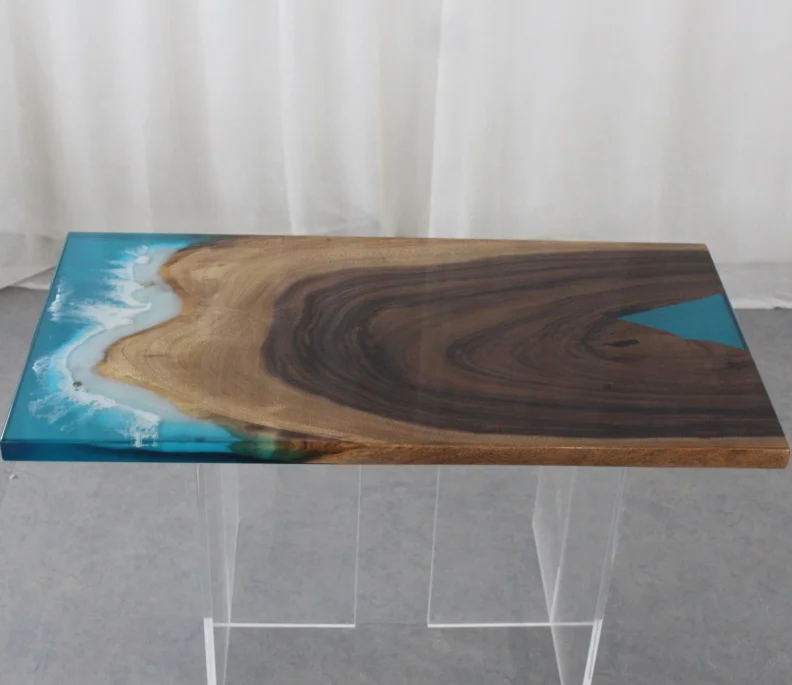 Marine Style Modern Design Living Room Table High Quality Custom Solid Wooden Epoxy Resin Table