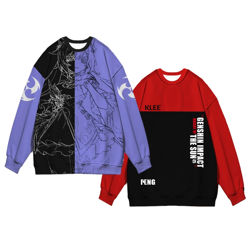 Genshin Impact Original God Keli 3D digital printing sweater anime clothes game carved clear cos round neck sweater unisex clo