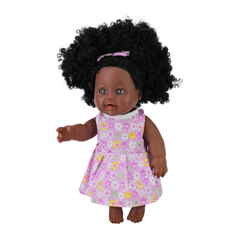 Hot Selling Realistic Lifelike Cute Soft Vinyl Silicone Dolls Black Reborn Baby Doll For Kids