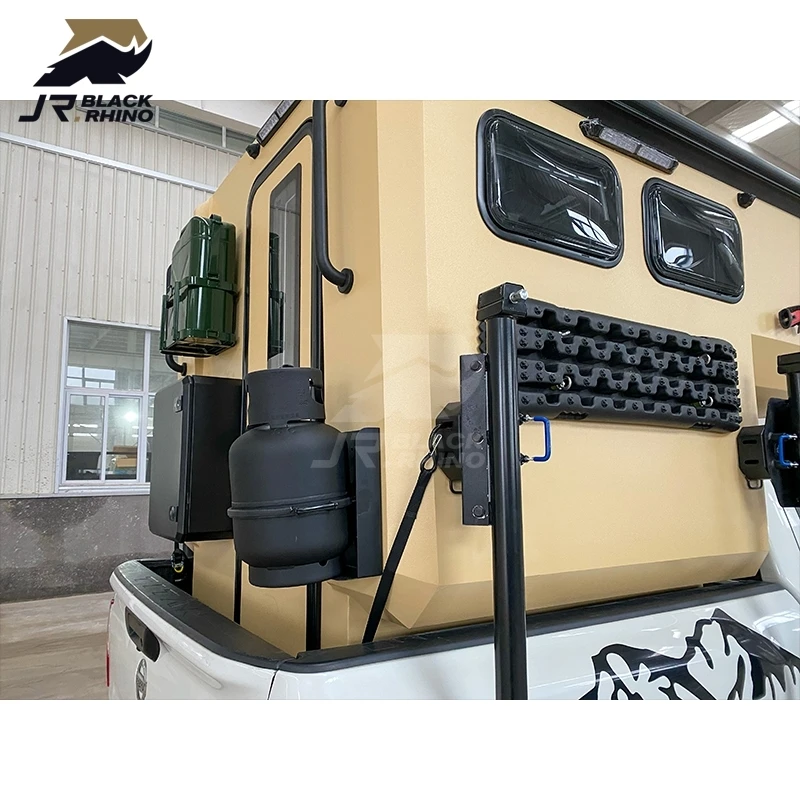 China professional manufacture retro camper trailer rv black trailer truck camper pickup