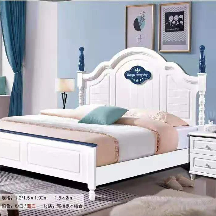 modern solid wood teen bedroom furniture solid wood bed queen size  bed child children bedroom furniture sbj002