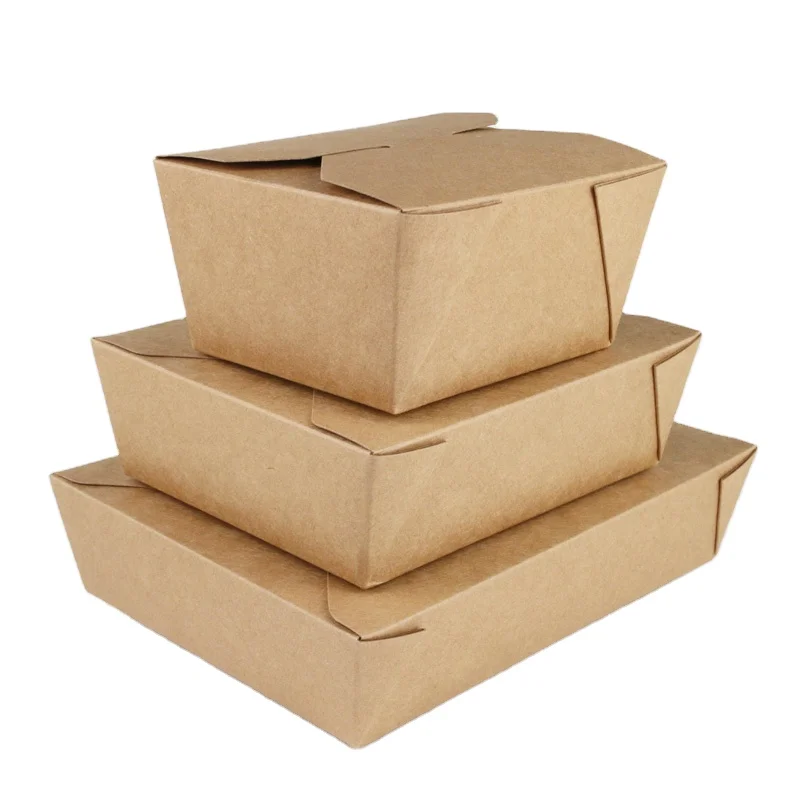 Disposable Takeaway Food Packaging Lunch Box Carton For Restaurant, Emballage Alimentaire