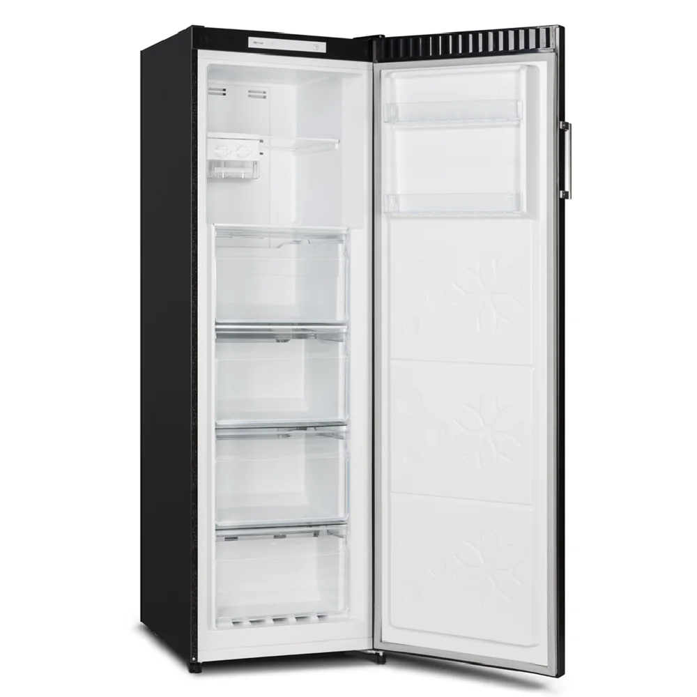 2023 New Model Recessed Handle Design 200l Frost Free Silver Upright Freezer With 4 Drawers