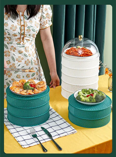 Hollow Vegetable Cover Summer Kitchen Dust-proof and Fly-proof Multi-layer Breathable Drainable Meal Cover