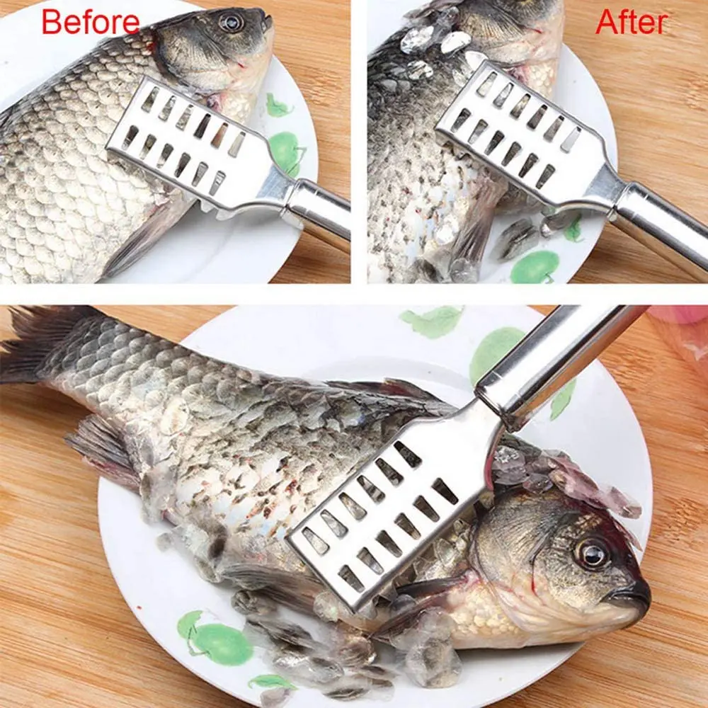 Stainless Steel Fast Cleaning Fish Scale Peeler Fish Scaler Scraper Fish Skin Remover Tools
