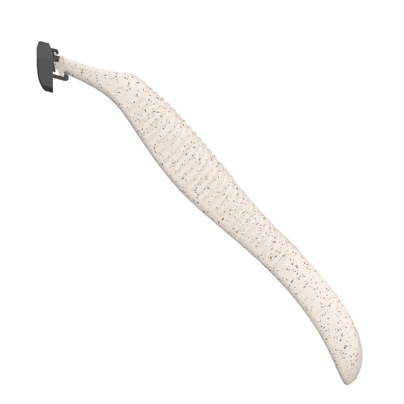 3 stainless steel blades disposable wholesale shaving razor with Eco friendly material wheat traw