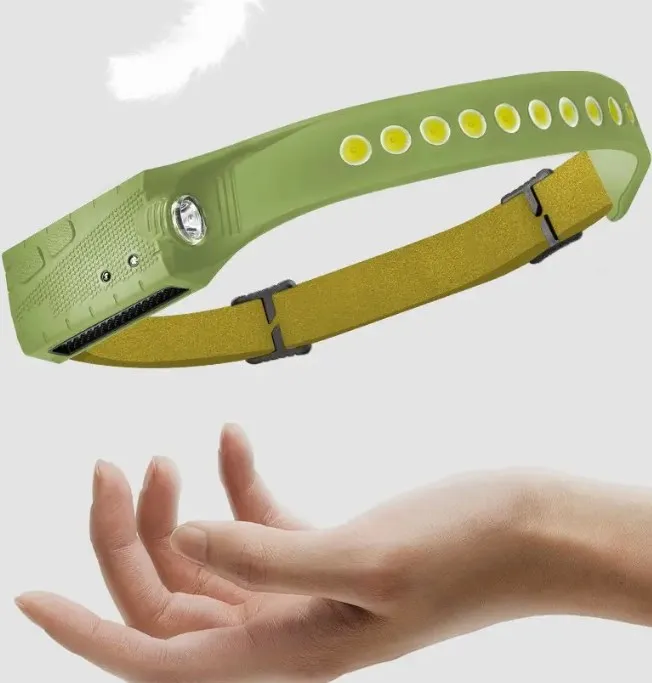 Rocking Induction COB Headlights Outdoor Riding Lights USB Night Run Silicone lights