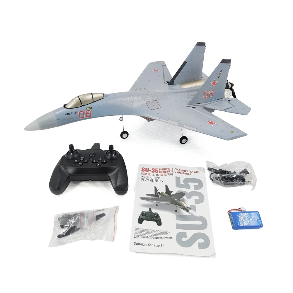 HOSHI Remote Control Airplane QF009 4CH SU-35 Fighter Fixed Wing Foam Aircraft Electric Model RC Glider Beginner Toys Gifts