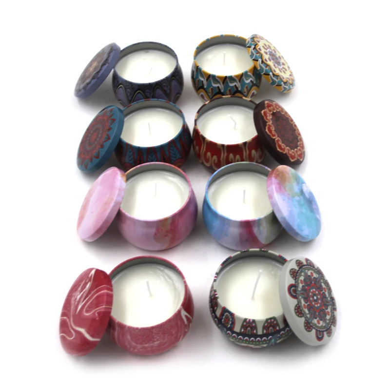 4.4oz Soy Wax Tin Candle For Making Oil Fragrance Scented Candles Private Label Scented Gift Box Set