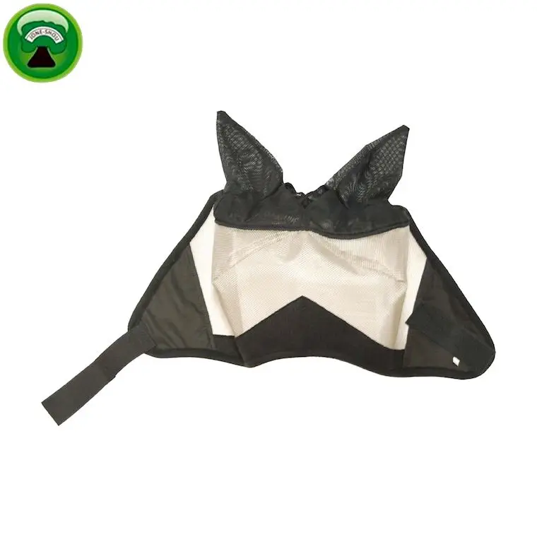 Custom gold PVC breathable mesh fly mask with ears