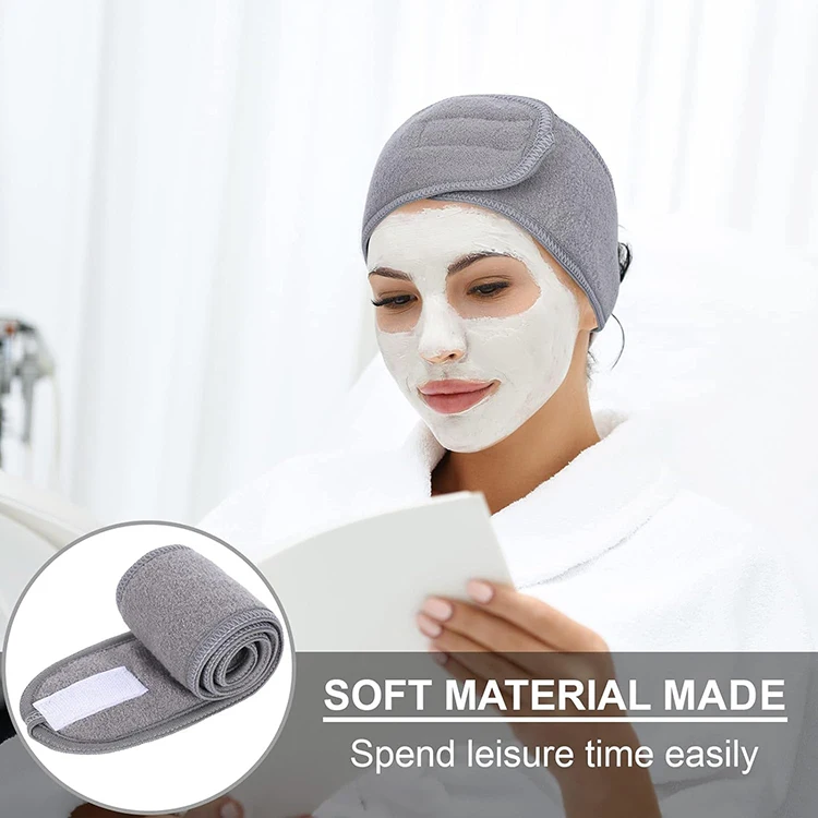 Custom Logo Terry Cloth Hairbands Facial Makeup Washing Face Headband Skin Care Beauty Salon Spa Headband For Girls