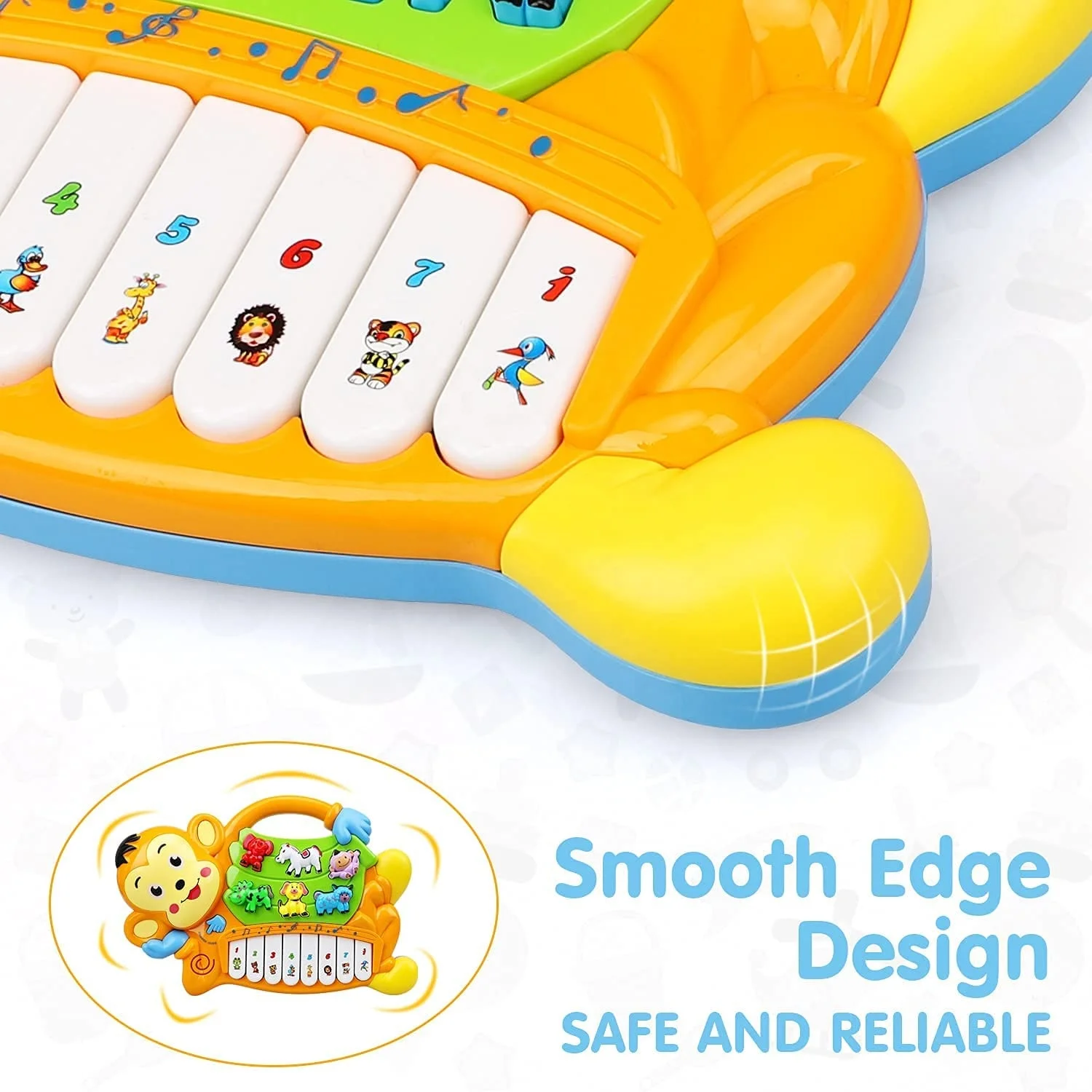 DADI OEM&ODM Cute Cartoon Animal Monkey Electric Piano Plastic Toys Baby Piano Keyboard Toy For Kids