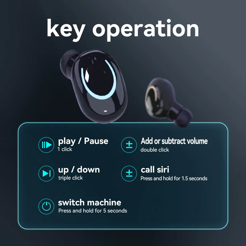 X10 5.2BT headset mobile power button Stereo TWS Sports Headset Mini Wireless earphone headphone
