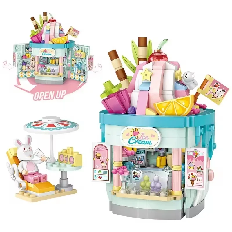 Loz French fries shop 7 year olds children construction plastic kits building games toy block