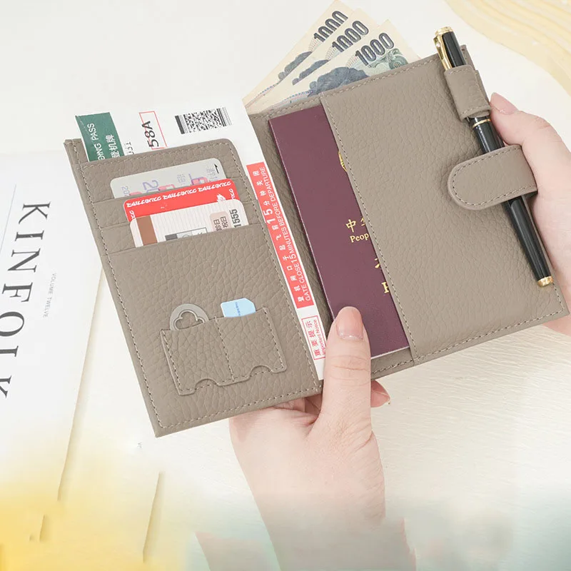 Luxury RFID Blocking Leather Passport Holder Travel Wallet For Men and Women