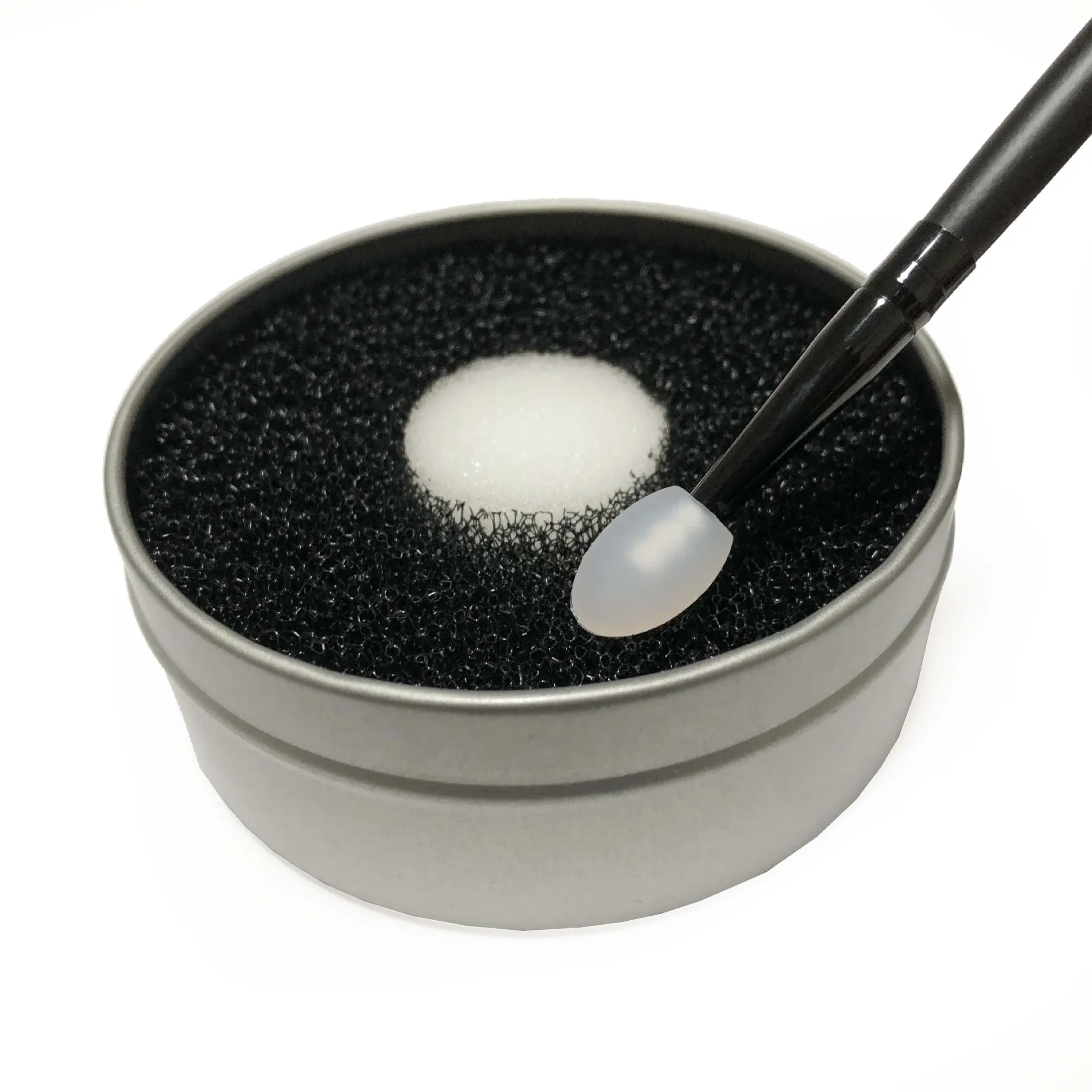 Beauty Accessories In Round Aluminum Case Magic Dry wash Brush Cleaner Sponges Low MOQ For Promotional Gift