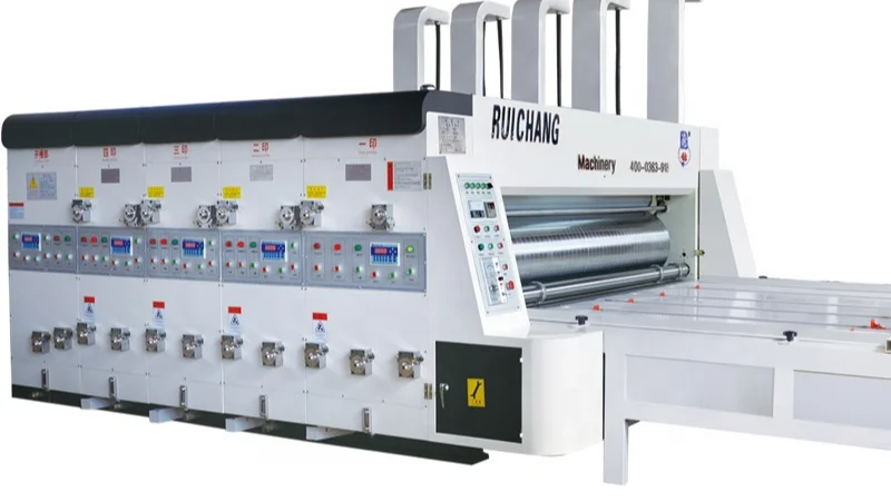 Full Automatic Carton box making 5 colors printer Corrugated Printing Slotting and die cutting creasing machine
