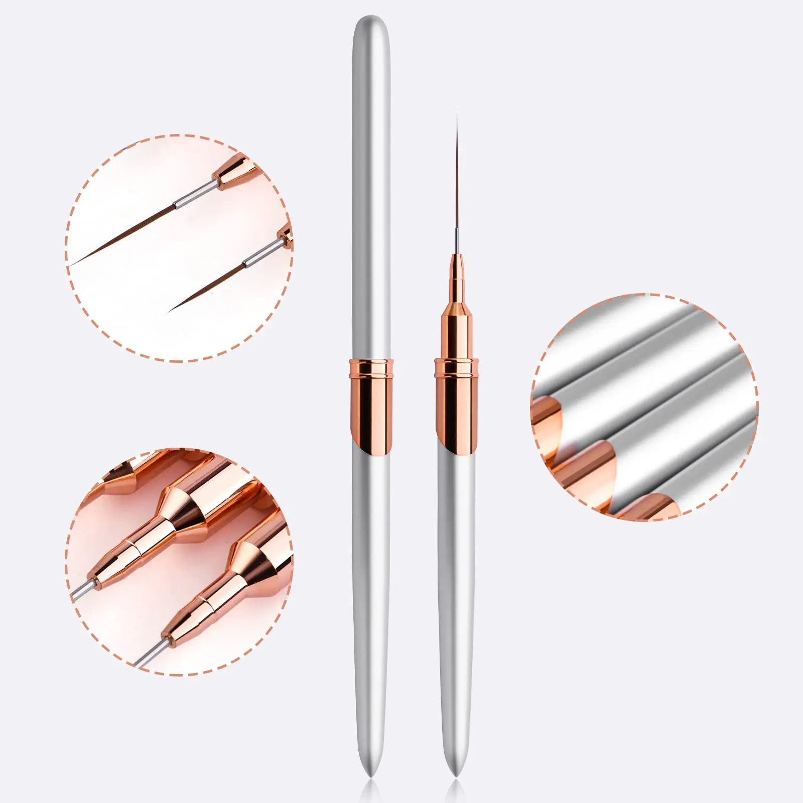 Professional Nail Art Brushes Private Label Super Fine Nail Art Long Liner Striping Brush Size 5/7/9/11/15/25mm For Nail Designs