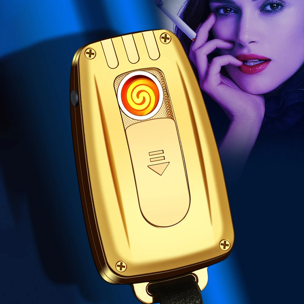 USB Electric Lighter Keychain Dropship Suppliers Creative Cool Windproof Car Key Lighters Smoking Accessories Gift For Men