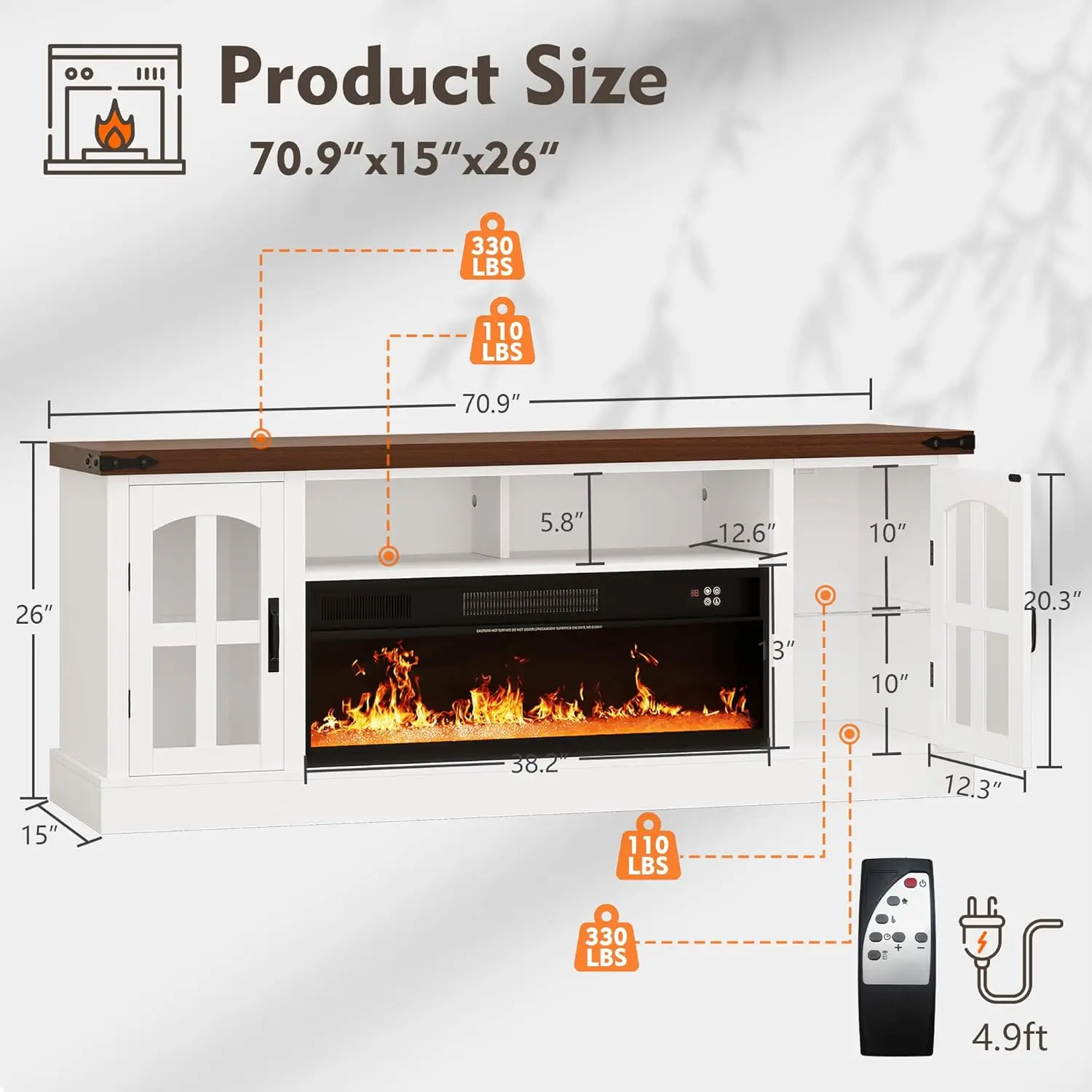 71 inch fire place living room tv cabinet remote control Decor Electric Fireplace TV Stand entertainment center with fireplace