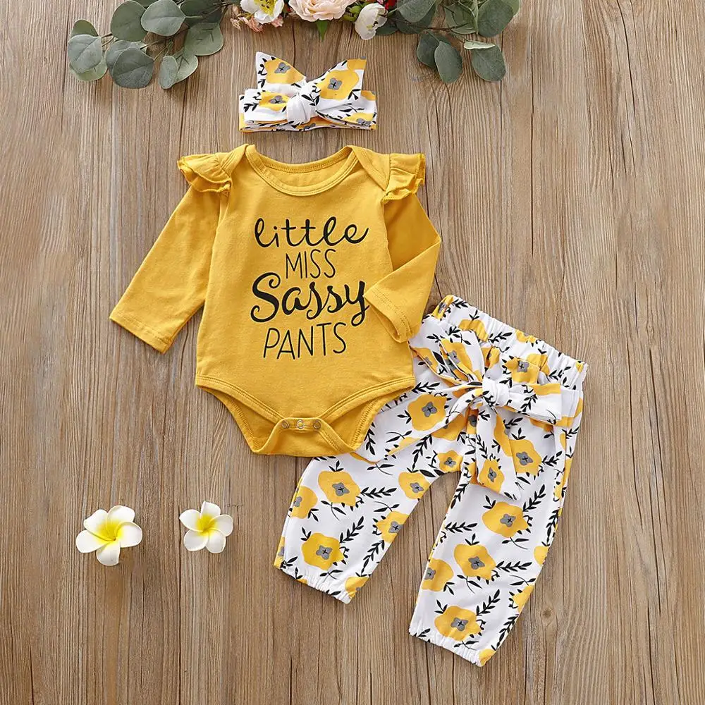 Hao Baby Korean Hot Style Children Print Jacket + Sunflower Print Trousers Gift Clothes Pants Baby Set