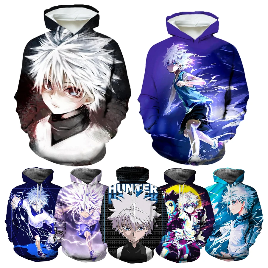 2022 Japanese Anime 3D Printed Hoodies for Men Killua 3D Printing Hoodies From Men Funny Fashion Casual Oversized Pullover