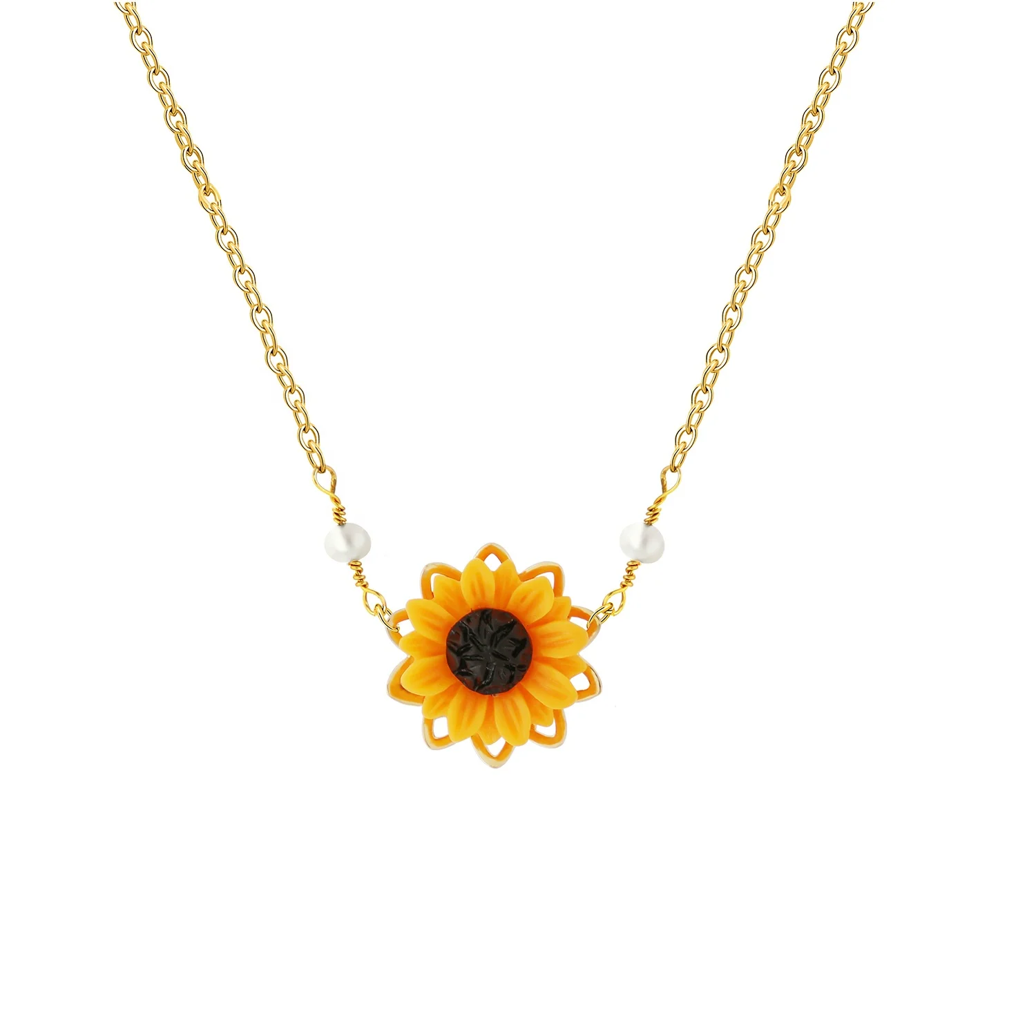 joycuff  Cute You are My Sunshine Vintage Pendant Jewelry Garden Handmade Sunflower Necklace for best friend girls women