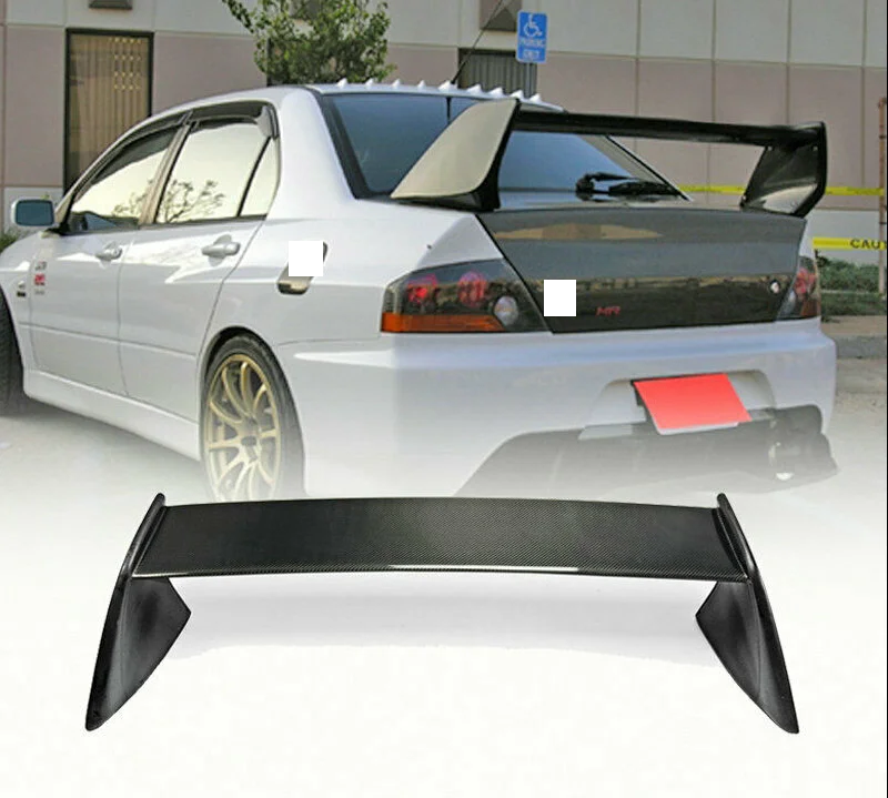 car accessories ABS plastic carbon glossy rear wing For Mitsubishi Lancer Evolution EVO 7 8 9 Rear Spoiler