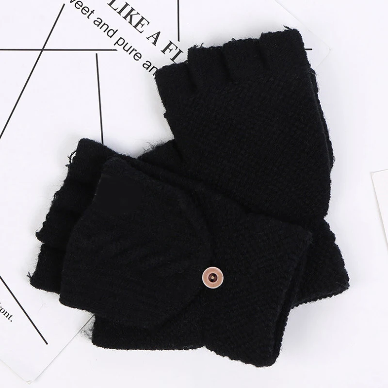 Winter Knitting USB Heated Gloves Warm Heating Half Mitten Washable Working Heated Gloves